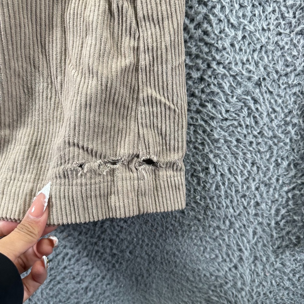 MNML Pant Mens L Brown Corduroy Cotton Cargo Wide-Leg Baggy Utility Workwear - Picture 10 of 12